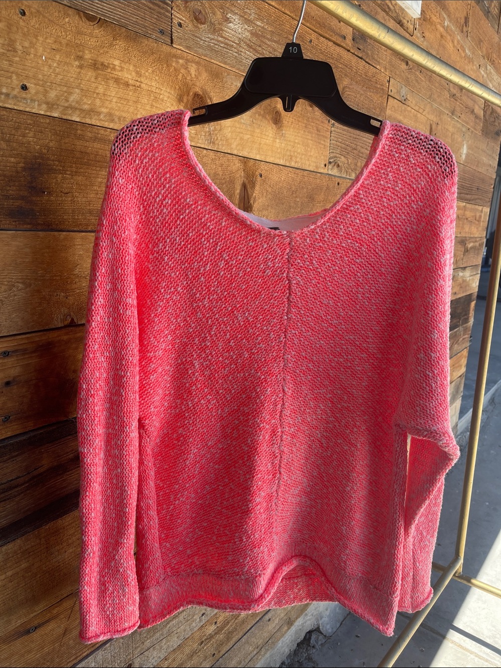 Free People Bright Lights Sweater Neon Flamingo - Picture 2 of 7